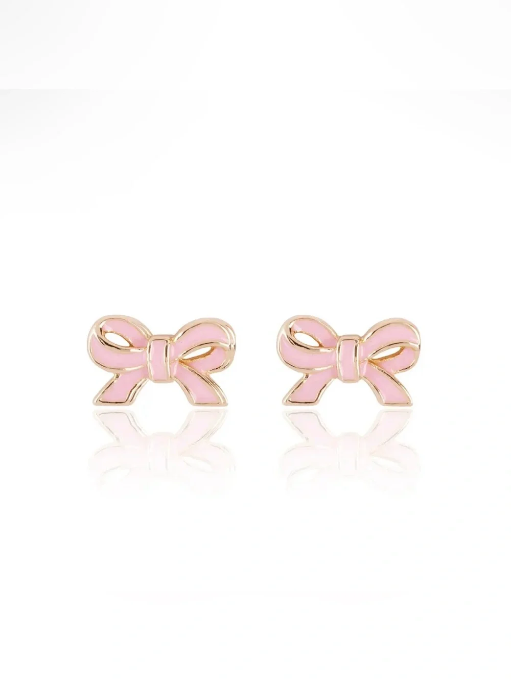 Girl Nation Pretty Pink Bow Cutie Stud Earrings Hypoallergenic Nickel Free